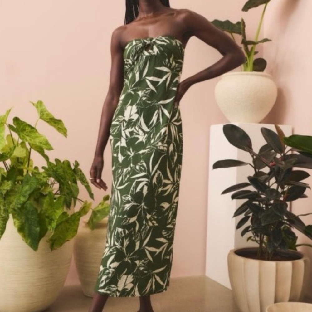 Abercrombie Strapless Twist-Front Maxi Dress